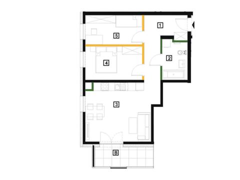 Plan 3 pok. 58m²