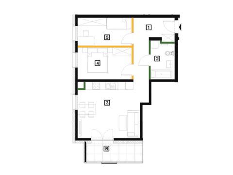 Plan 3 pok. 58m²