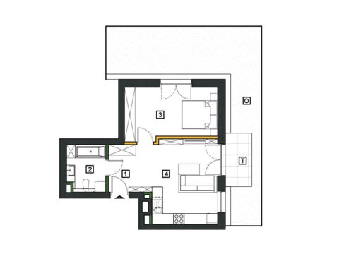 Plan 2 pok. 45m²
