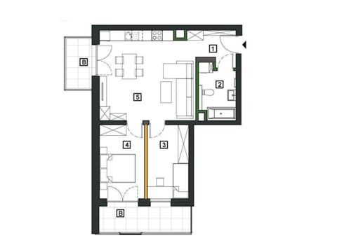 Plan 3 pok. 58m²