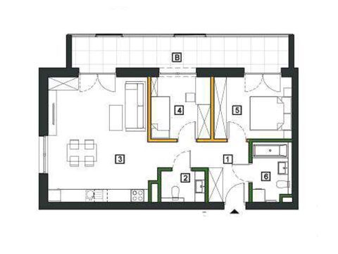Plan 3 pok. 64m²