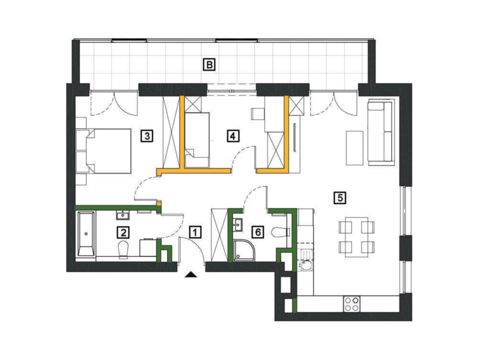 Plan 3 pok. 71m²