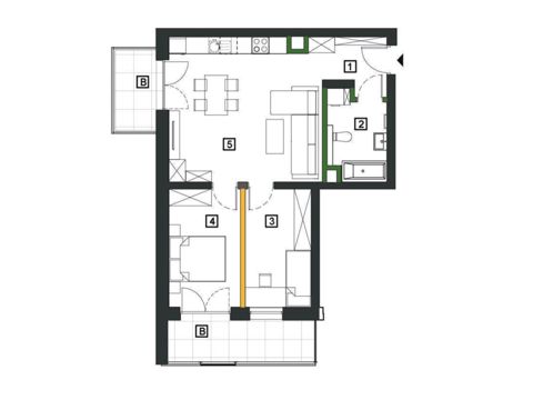 Plan 3 pok. 57m²