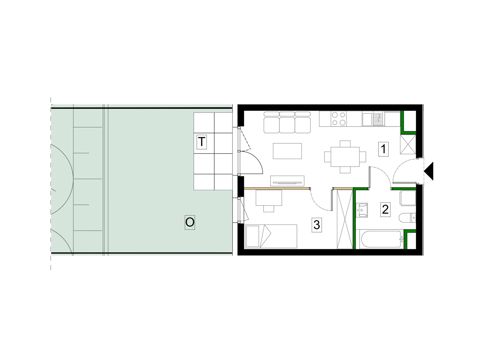 Plan 2 pok. 34m²