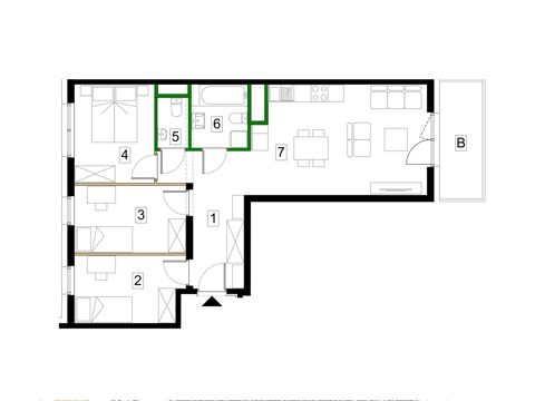 Plan 4 pok. 68m²