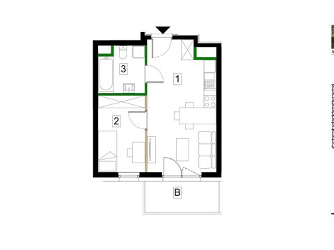 Plan 2 pok. 34m²
