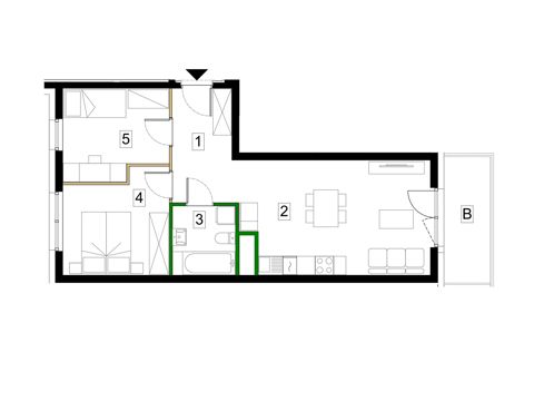 Plan 3 pok. 55m²