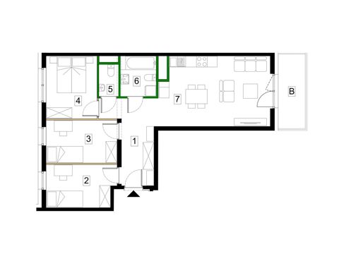Plan 4 pok. 68m²
