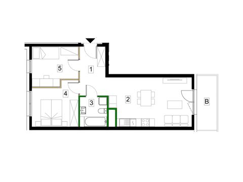 Plan 3 pok. 55m²