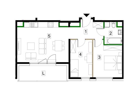 Plan 3 pok. 60m²