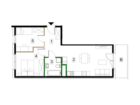 Plan 3 pok. 56m²