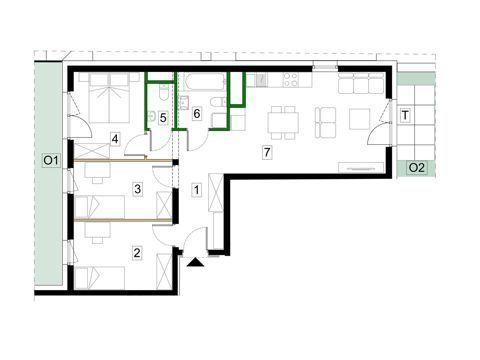 Plan 4 pok. 70m²