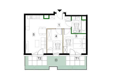 Plan 3 pok. 57m²
