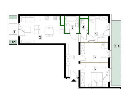 Plan 4 pok. 77m²