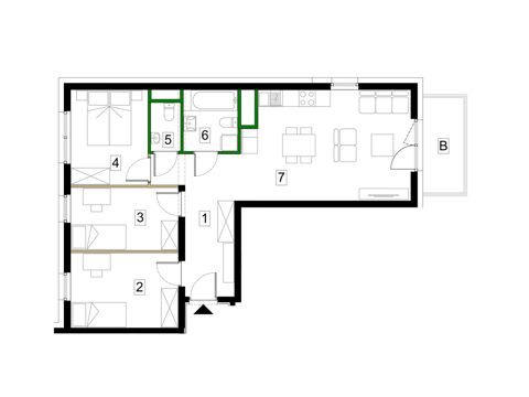 Plan 4 pok. 71m²