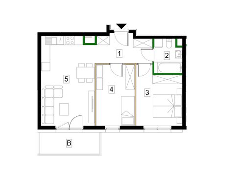 Plan 3 pok. 57m²