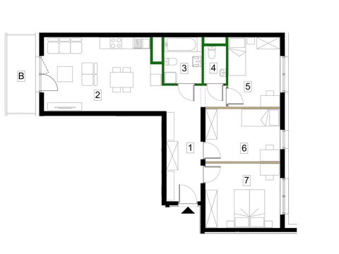 Plan 4 pok. 77m²