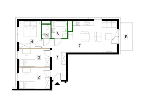 Plan 4 pok. 71m²