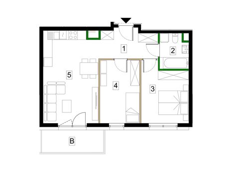 Plan 3 pok. 57m²