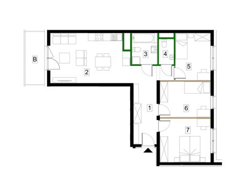 Plan 4 pok. 77m²