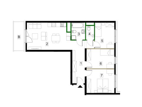 Plan 4 pok. 78m²