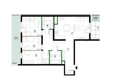 Plan 4 pok. 86m²