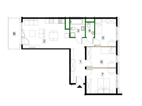 Plan 4 pok. 79m²
