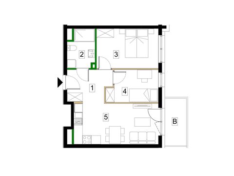 Plan 3 pok. 47m²