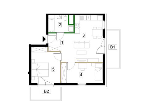 Plan 3 pok. 56m²