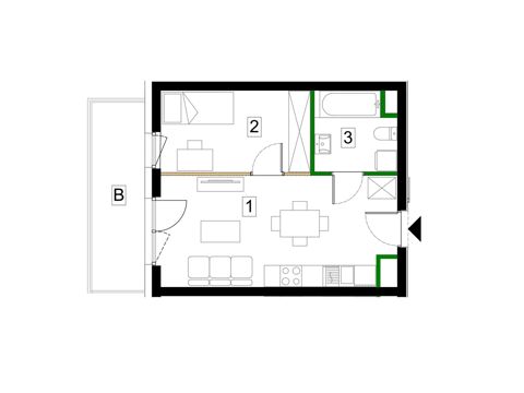 Plan 2 pok. 35m²