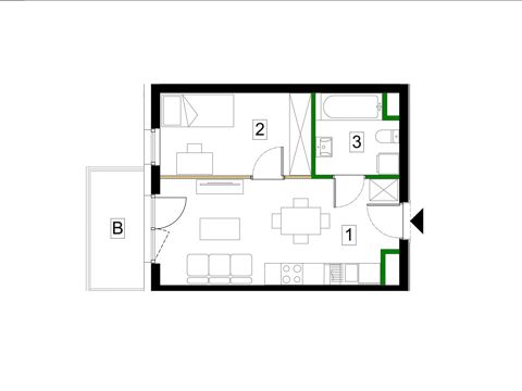 Plan 2 pok. 34m²