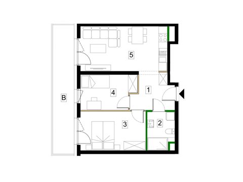 Plan 3 pok. 53m²