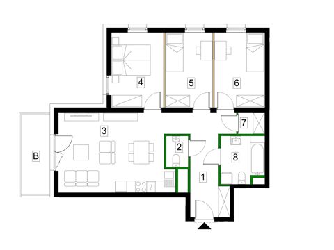 Plan 4 pok. 75m²
