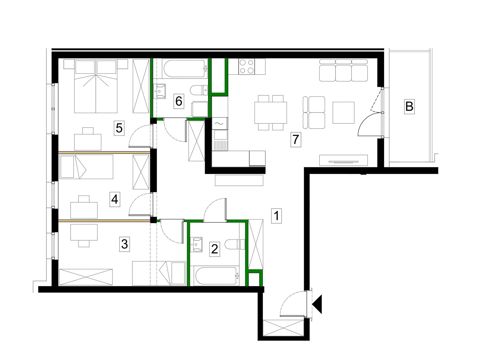 Plan 4 pok. 86m²
