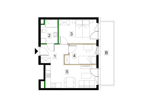 Plan 3 pok. 46m²