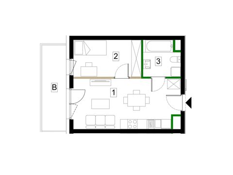 Plan 2 pok. 35m²