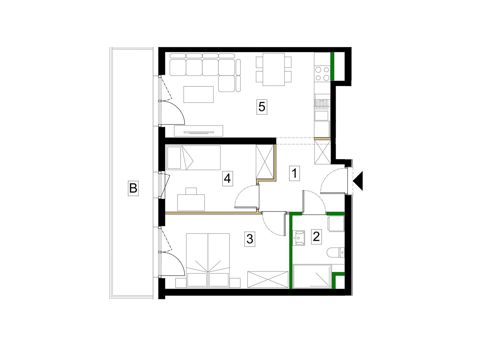 Plan 3 pok. 53m²