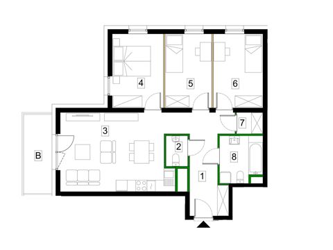 Plan 4 pok. 75m²