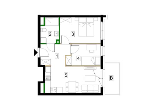 Plan 3 pok. 47m²