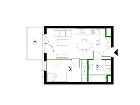 Plan 2 pok. 35m²