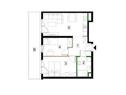 Plan 3 pok. 53m²