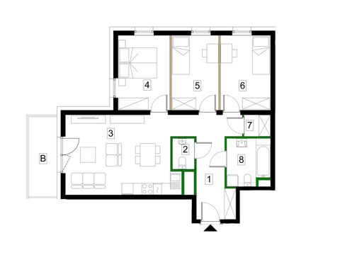 Plan 4 pok. 75m²