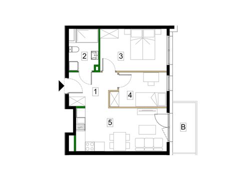 Plan 3 pok. 48m²