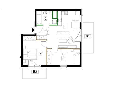 Plan 3 pok. 57m²