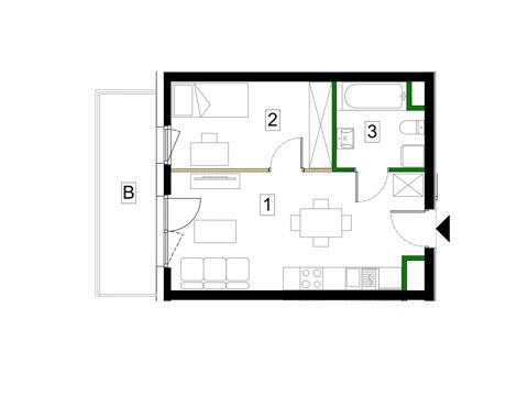 Plan 2 pok. 35m²
