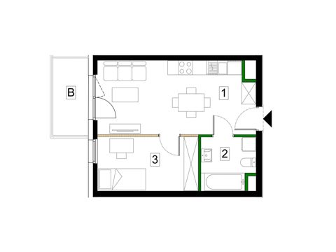 Plan 2 pok. 35m²