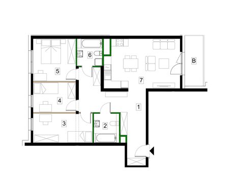 Plan 4 pok. 87m²