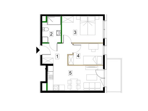 Plan 3 pok. 47m²
