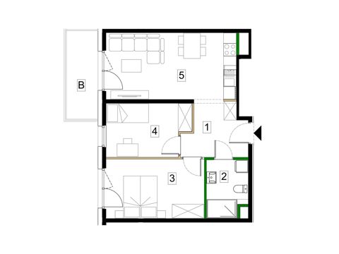 Plan 3 pok. 54m²