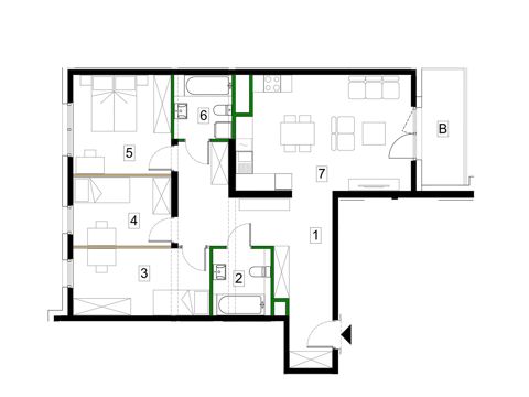 Plan 4 pok. 88m²